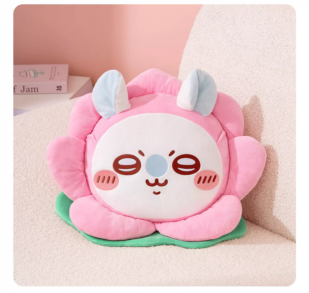 【10月予約商品】ちいかわ 中国 杭州限定 初見蓮花シリーズ 蓮花ブランケット付きクッション｜2026年10月末発送予定 モモンガ
